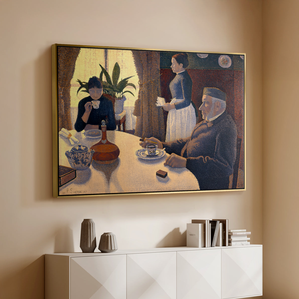 The Dining Room (Breakfast), 1886-1887 - Floater Framed Canvas Print