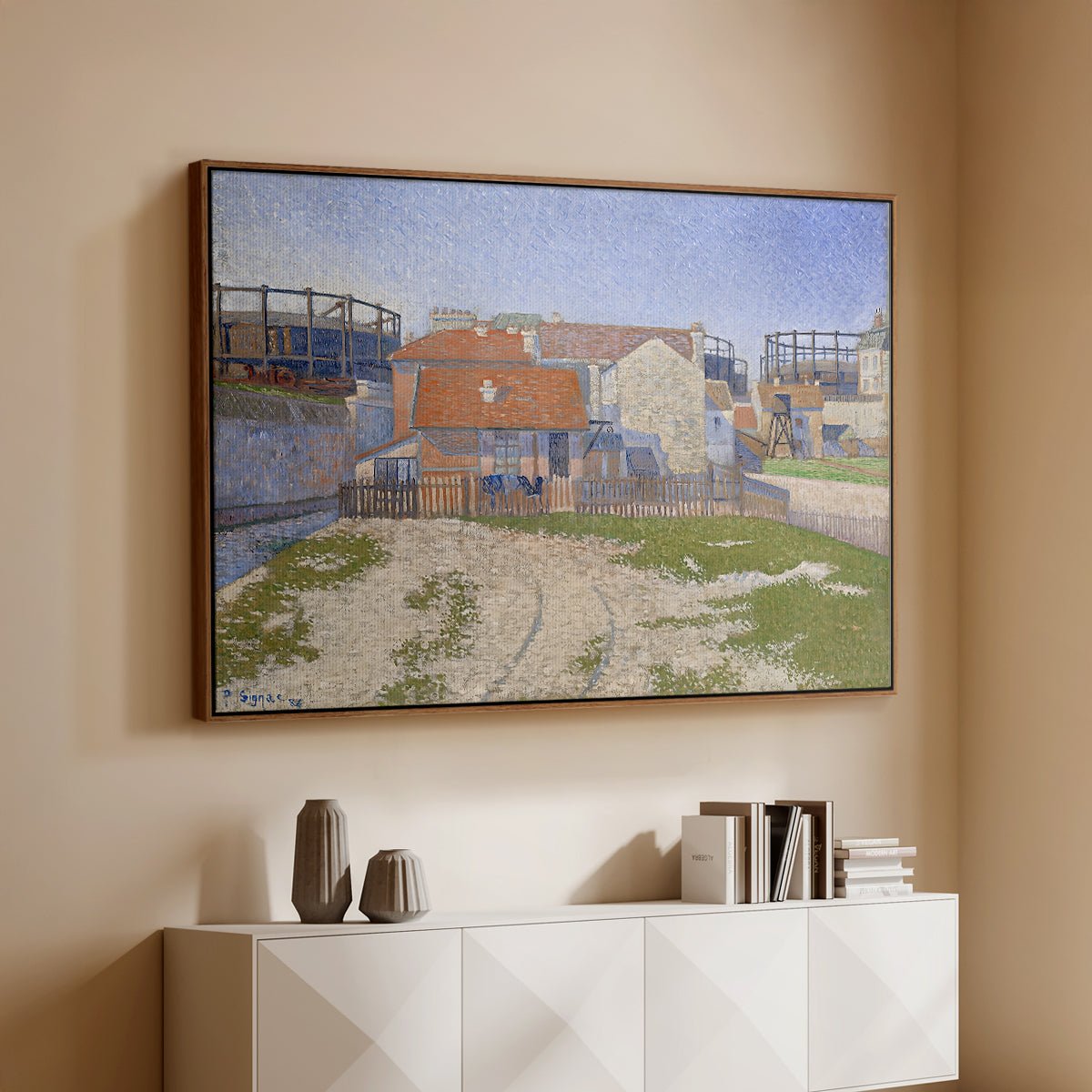 Gasometers at Clichy, 1886 - Floater Framed Canvas Print