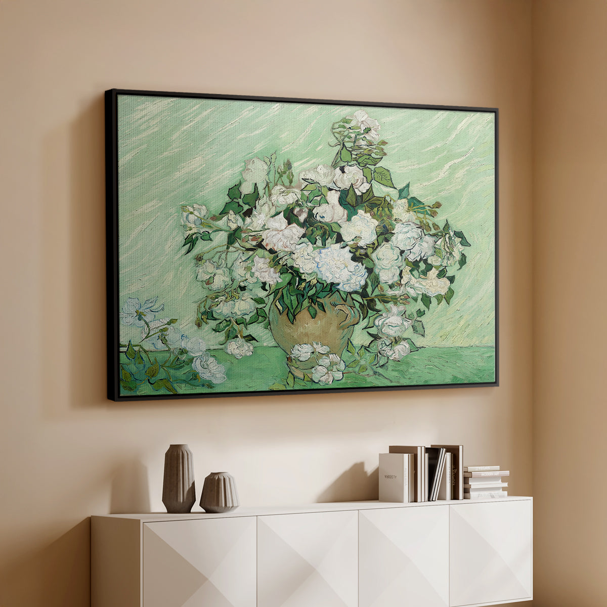 Roses, 1890 - Floater Framed Canvas Print