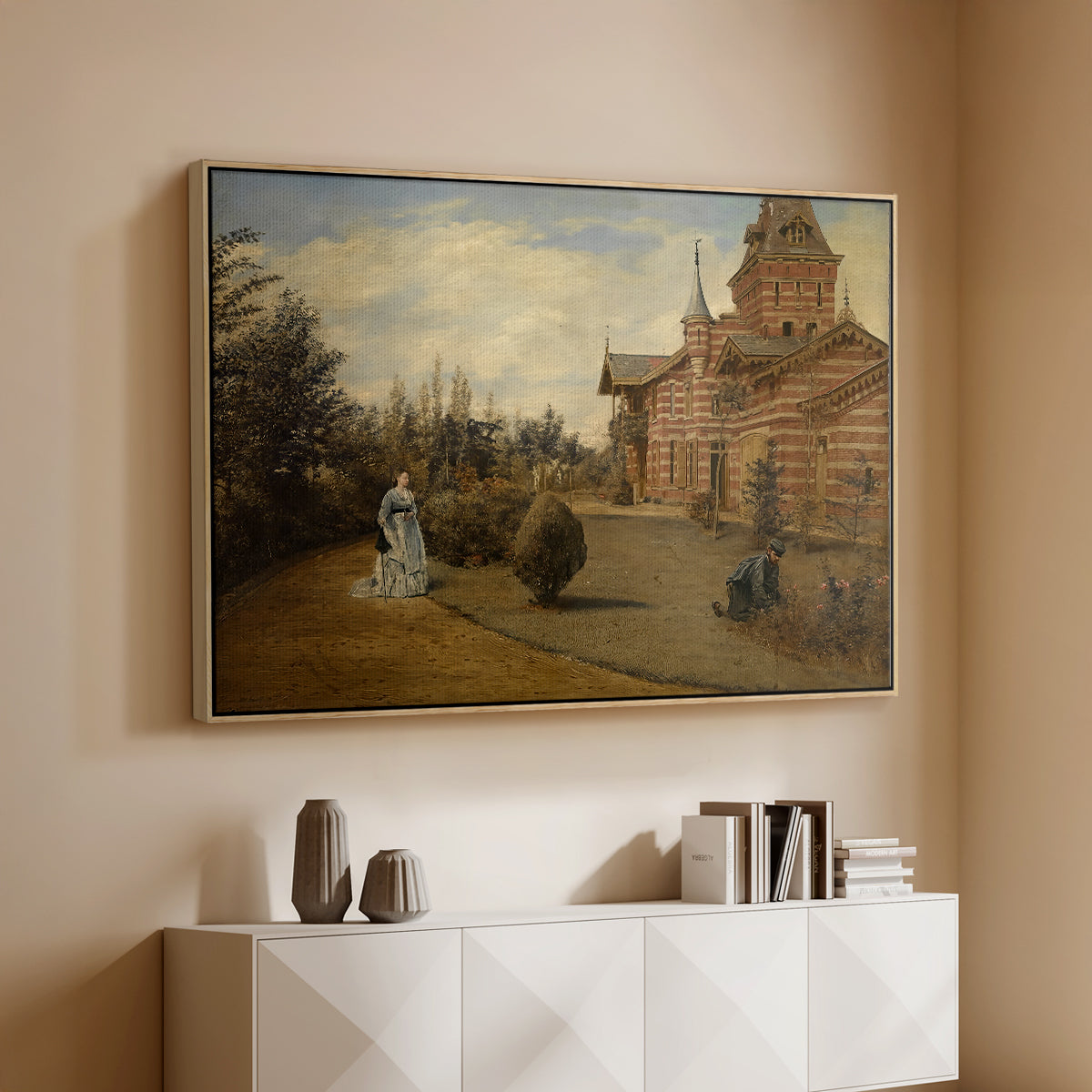 The Country House of Gustave Coûteaux, 1871 - Floater Framed Canvas Print