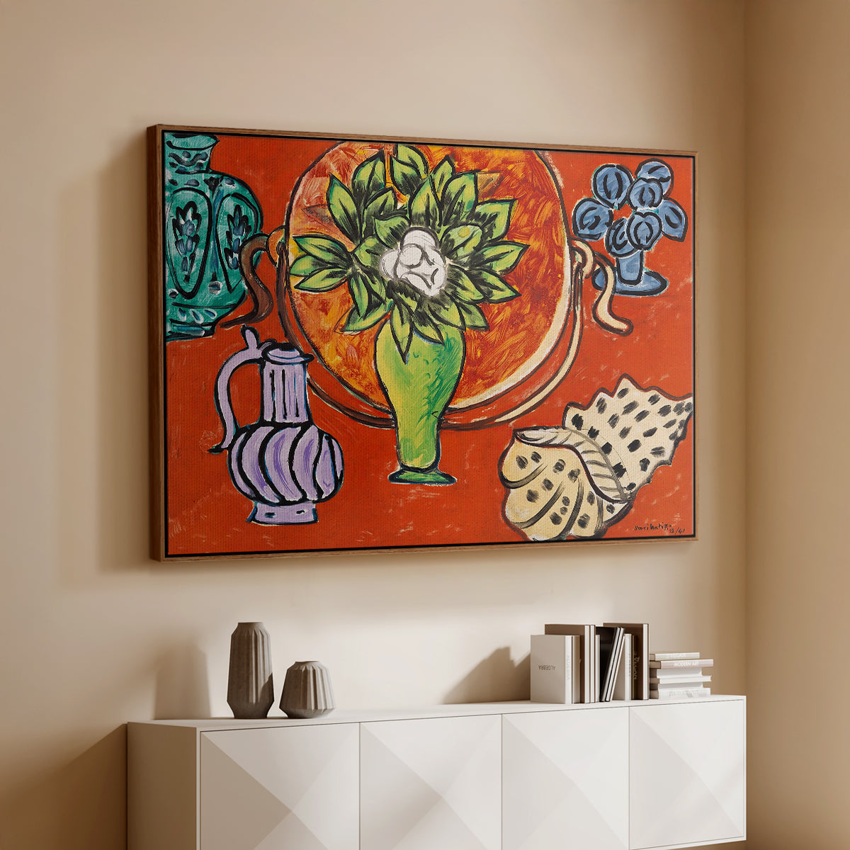 Still Life with a Magnolia (Nature morte au magnolia), 1941 - Floater Framed Canvas Print