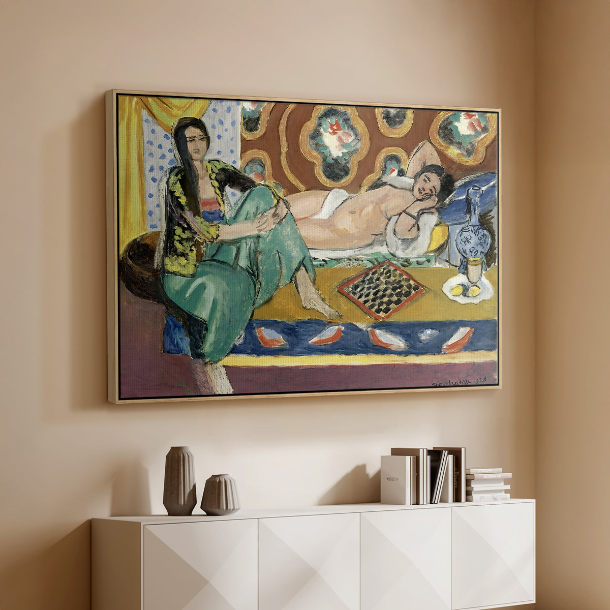 Odalisques Playing Checkers (Odalisques jouant aux dames), 1928 - Floater Framed Canvas Print