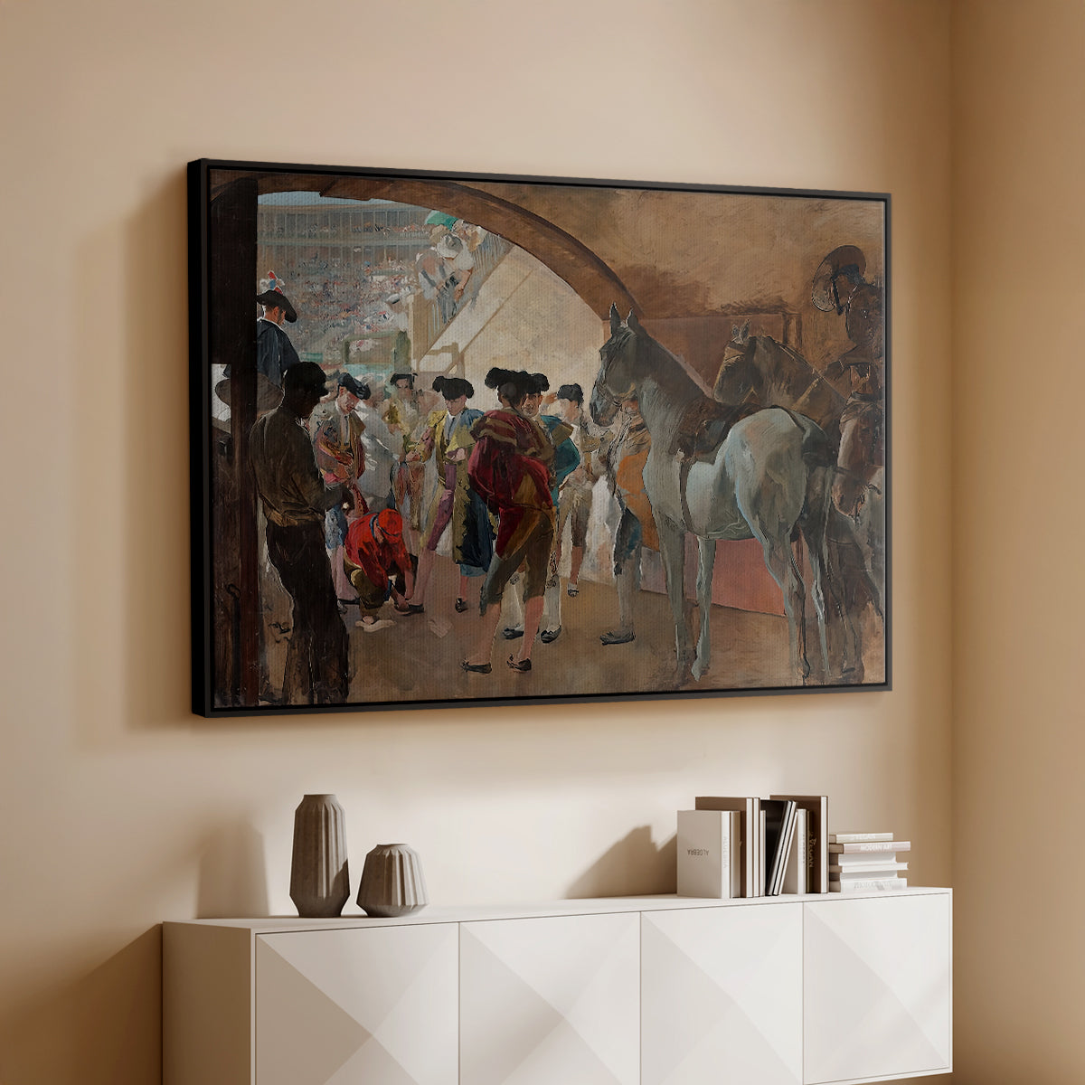 Before the Bullfight (Antes de la corrida), c. 1900 - Floater Framed Canvas Print