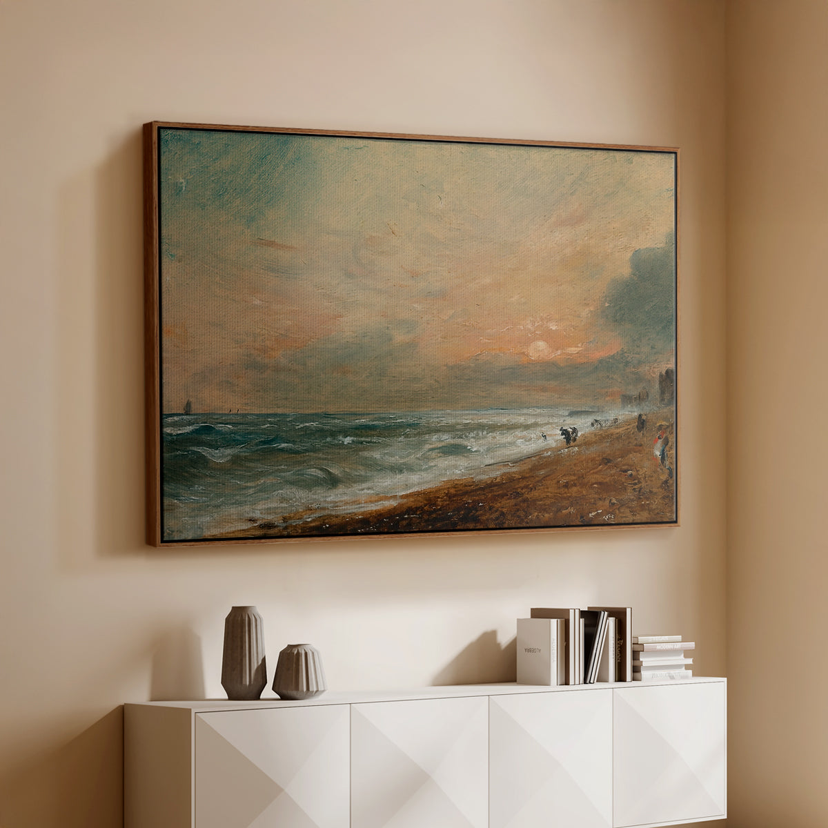 Hove Beach, c. 1824-1826 - Floater Framed Canvas Print