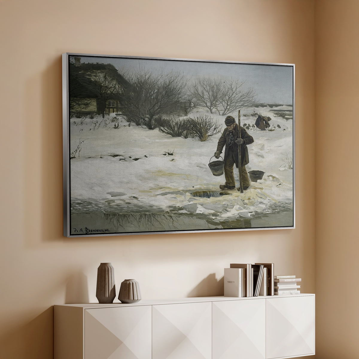 Tøsne, 1895 - Floater Framed Canvas Print