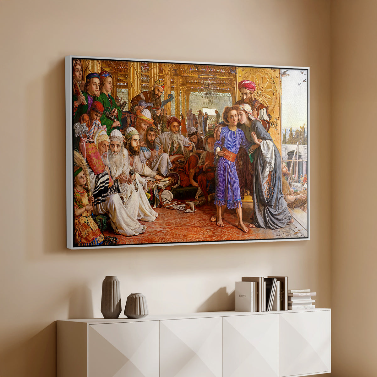 The Finding of the Saviour in the Temple, 1854-1860 - Floater Framed Canvas Print
