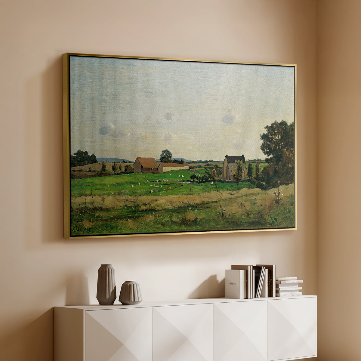 The Saulce Estate, 1869 - Floater Framed Canvas Print