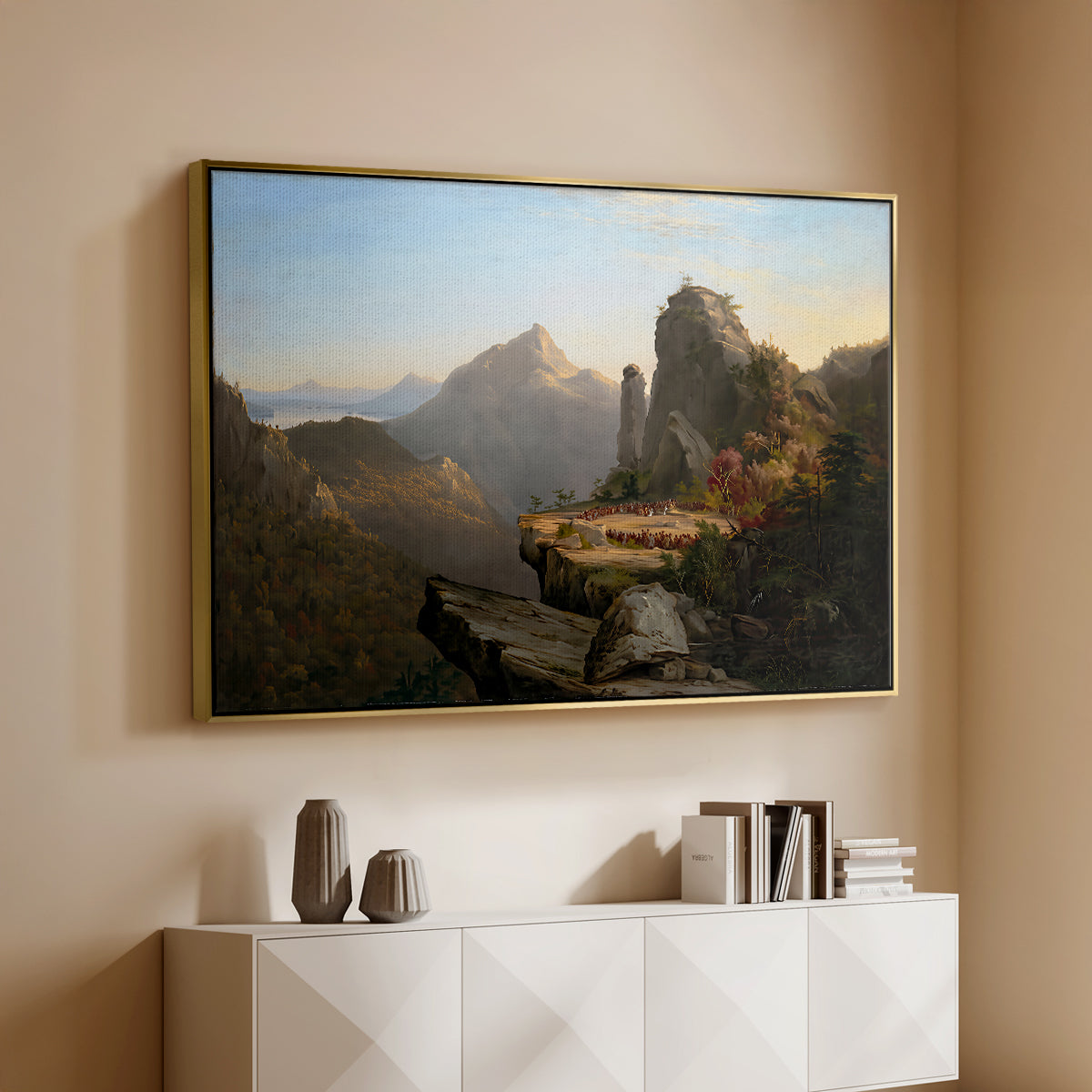 Scene from “The Last of the Mohicans”, 1827 - Floater Framed Canvas Print