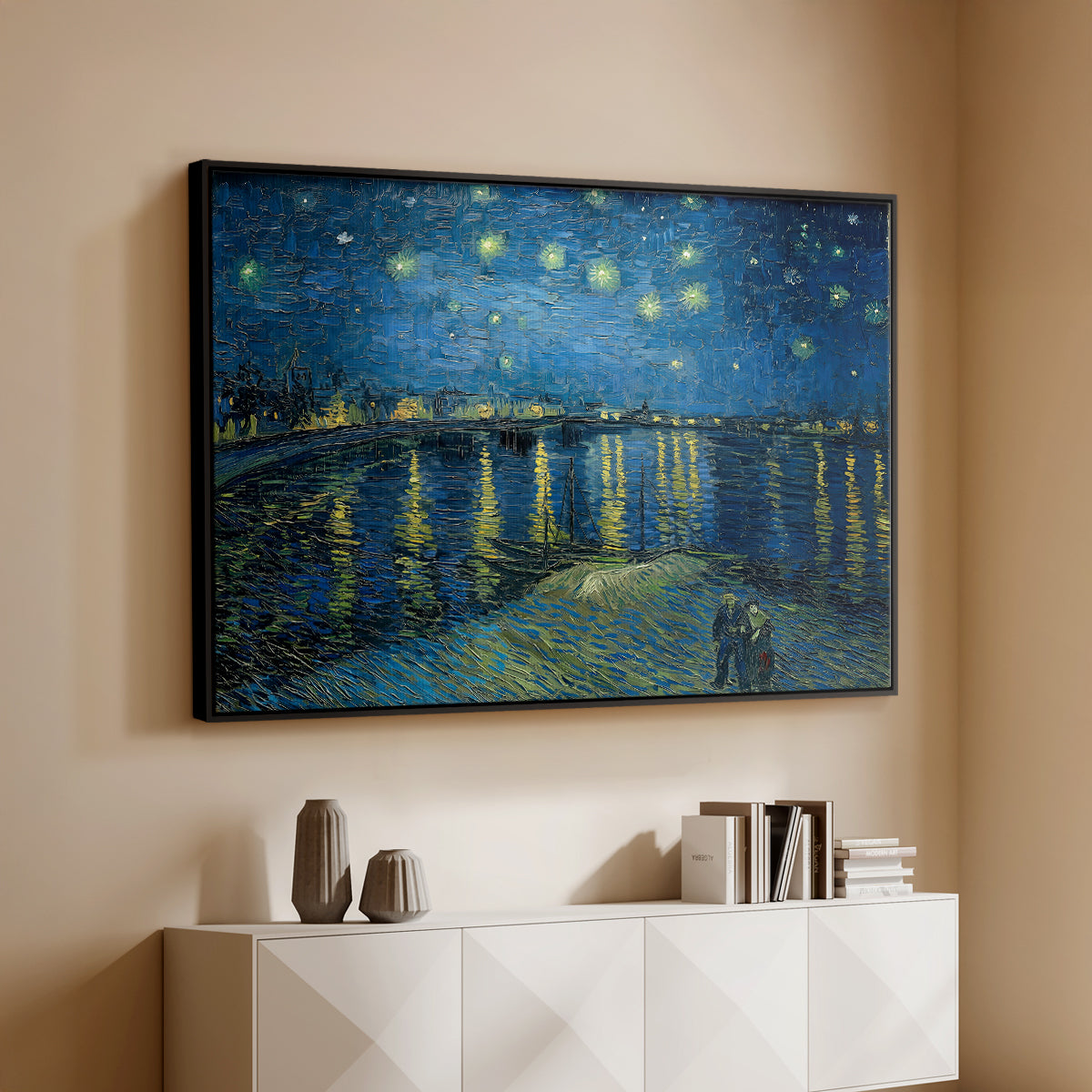 Starry Night Over the Rhône, 1888 - Floater Framed Canvas Print