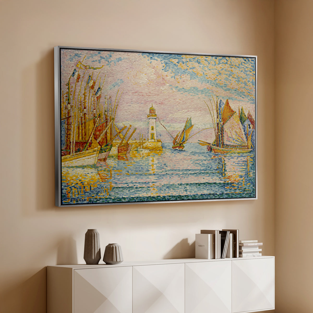 The Lighthouse at Groix, 1925 - Floater Framed Canvas Print