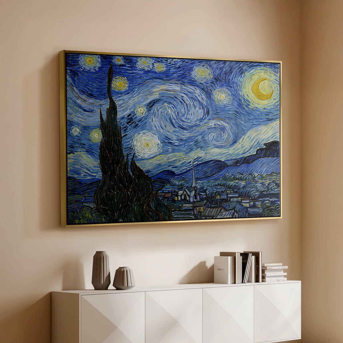 The Starry Night, 1889 - Floater Framed Canvas Print