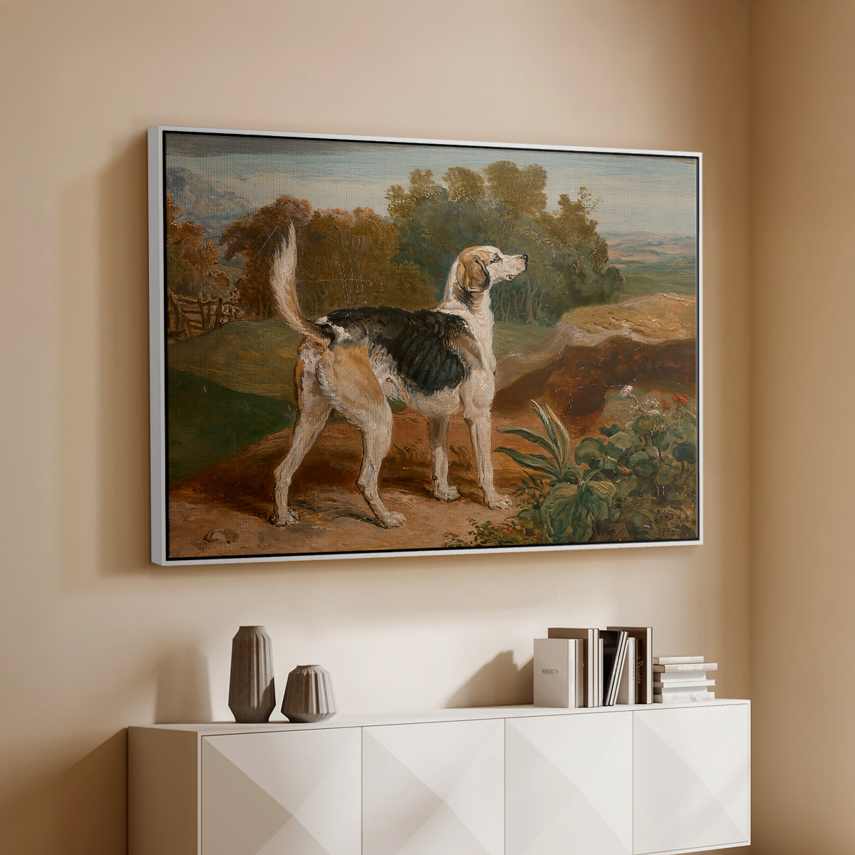 Ravager, One of the Lambton Hounds, 1835 - Floater Framed Canvas Print