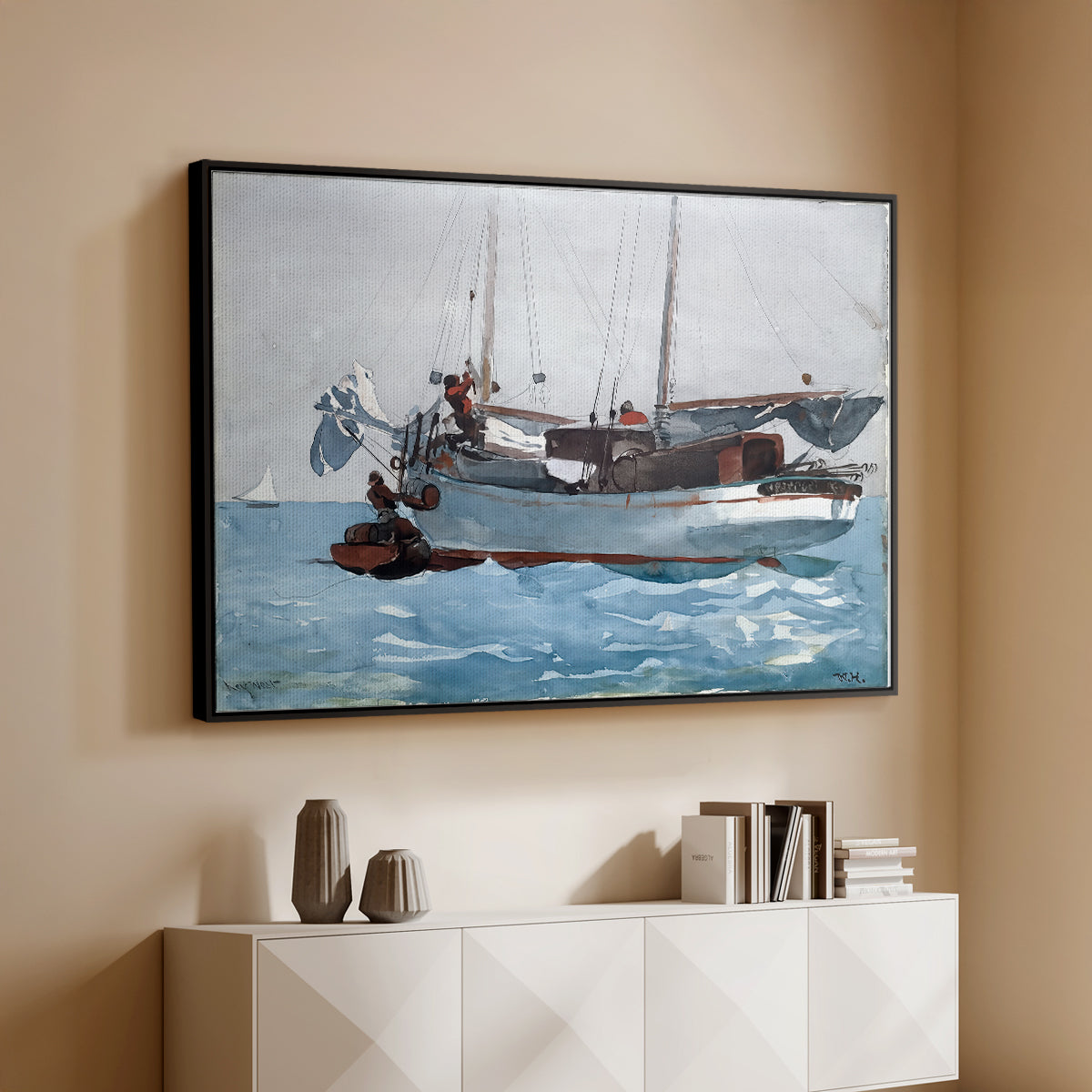 Taking on Wet Provisions, 1903 - Floater Framed Canvas Print