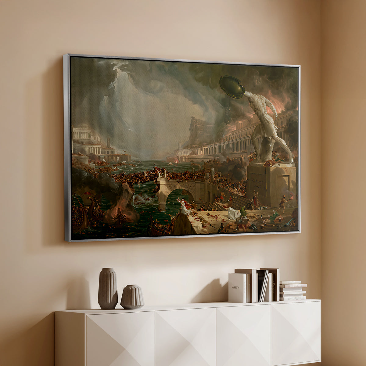 The Course of Empire: Destruction, 1836 - Floater Framed Canvas Print