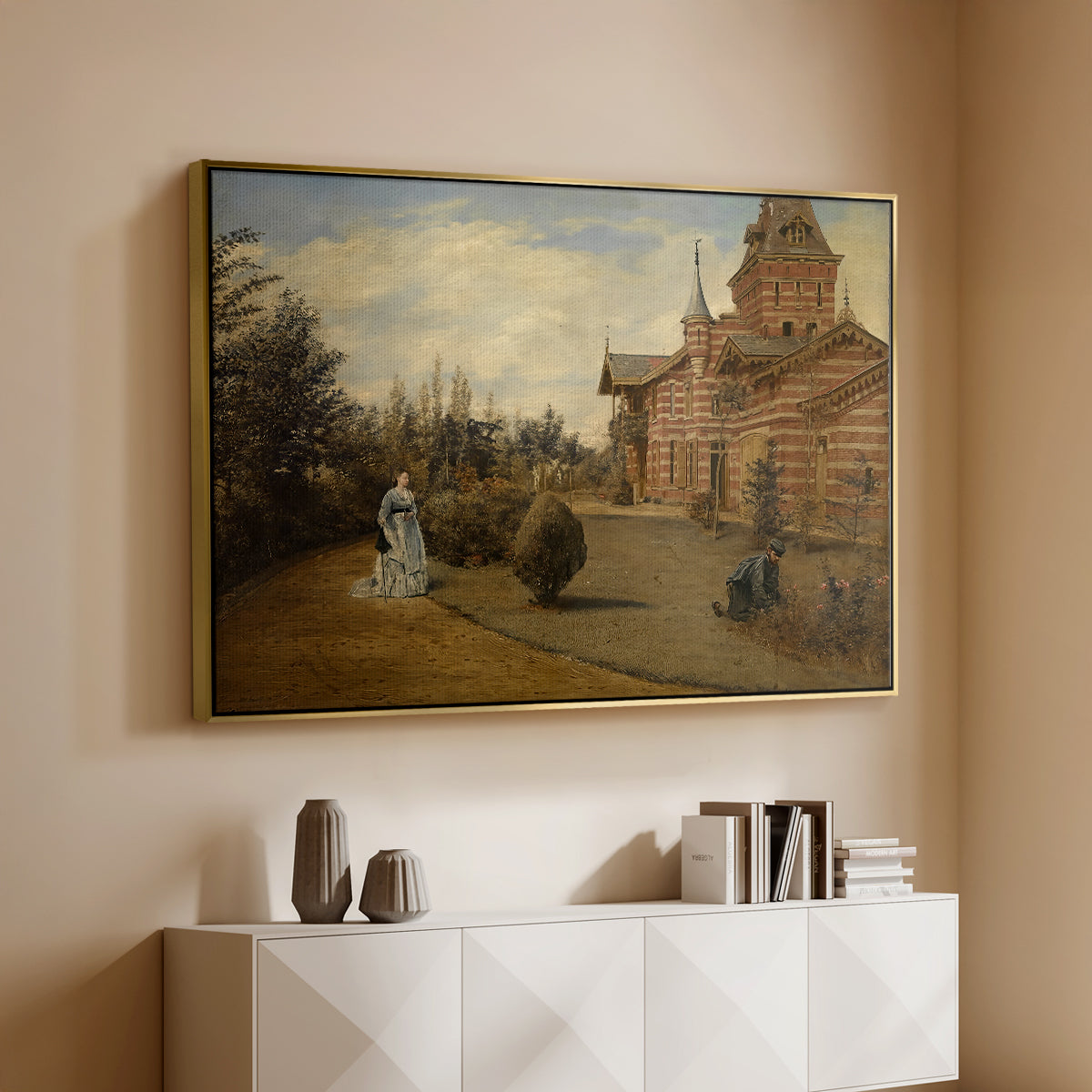 The Country House of Gustave Coûteaux, 1871 - Floater Framed Canvas Print