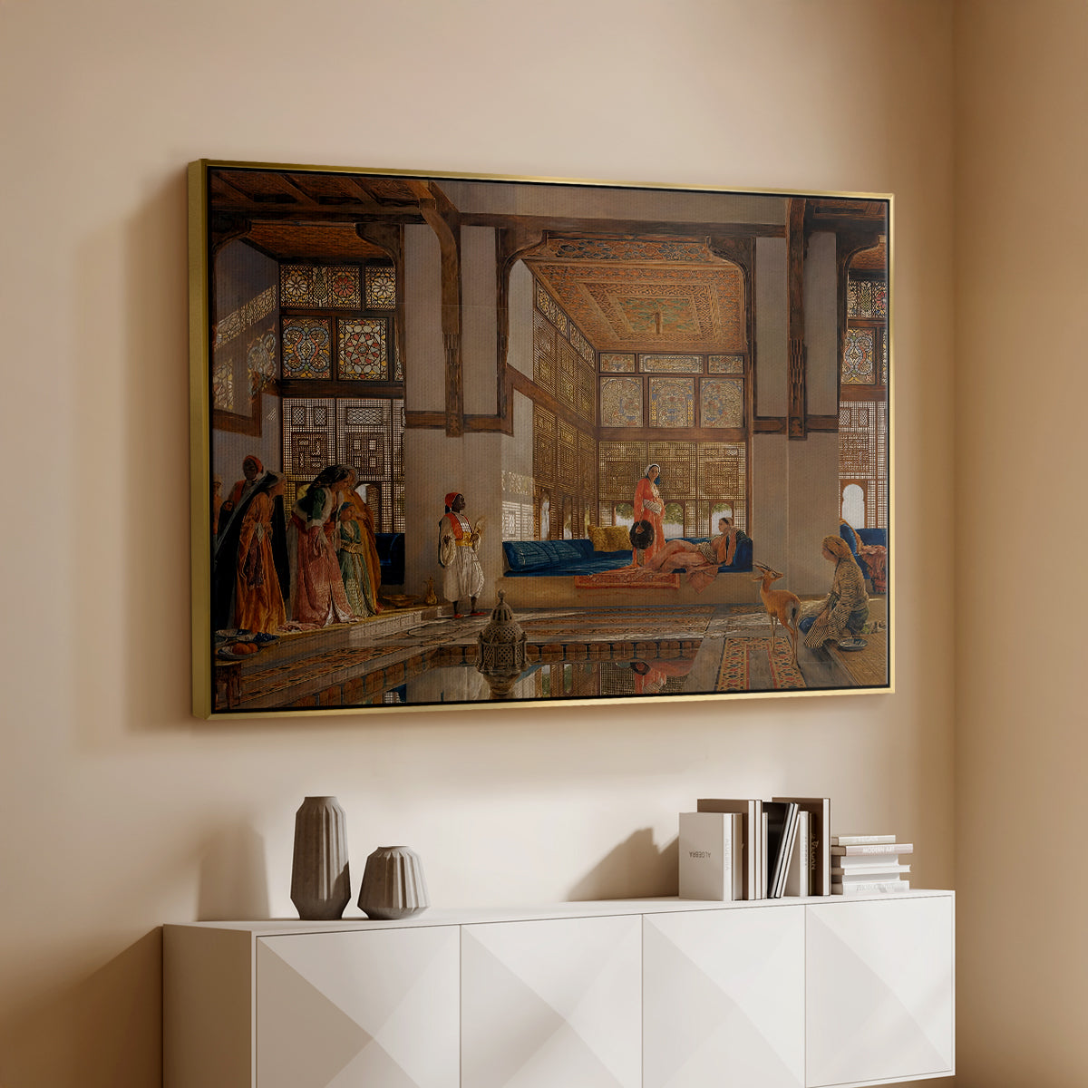 A Lady Receiving Visitors (The Reception), 1873 - Floater Framed Canvas Print