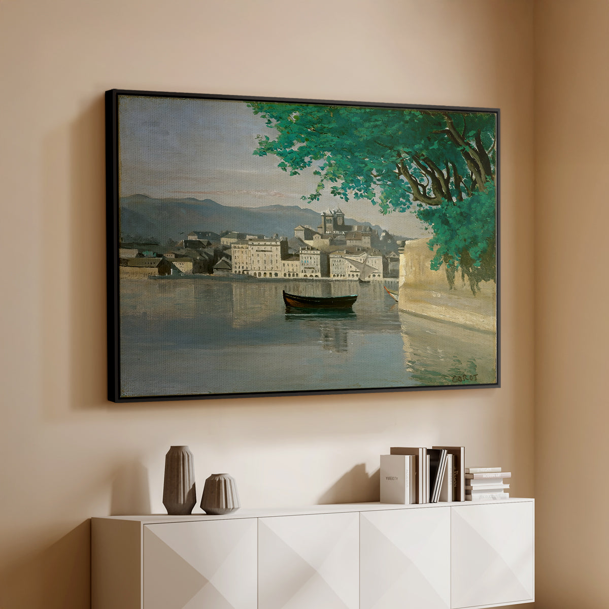 Geneva View of Part of the City, c. 1834-1835 - Floater Framed Canvas Print