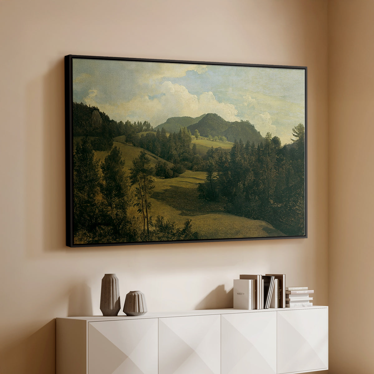 Landscape near Miesenbach, c. 1830 - Floater Framed Canvas Print
