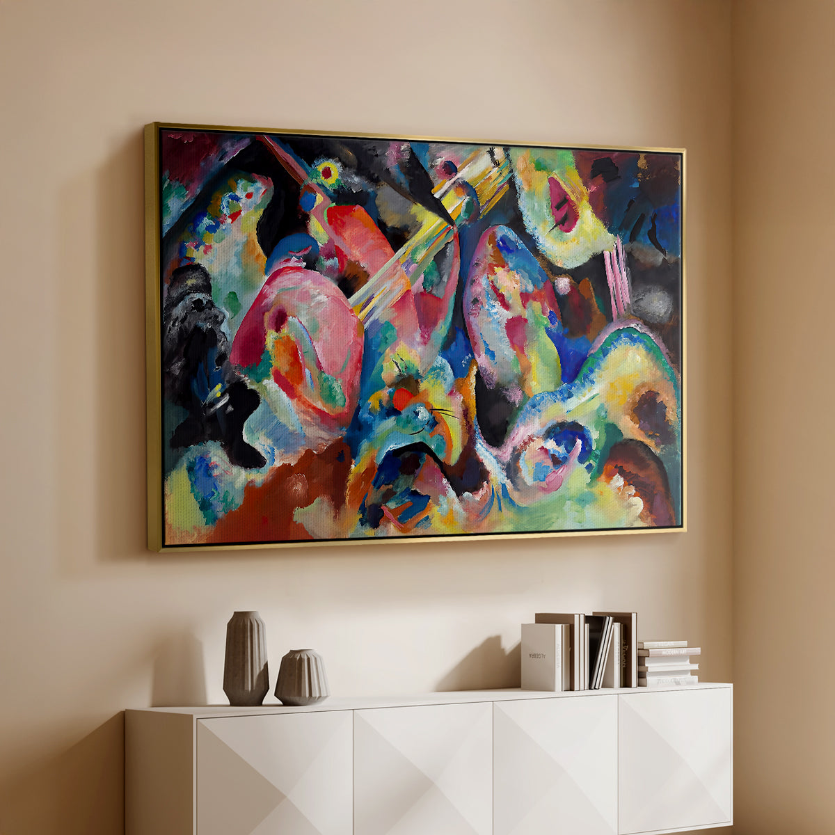 Improvisation. Deluge, 1913 - Floater Framed Canvas Print