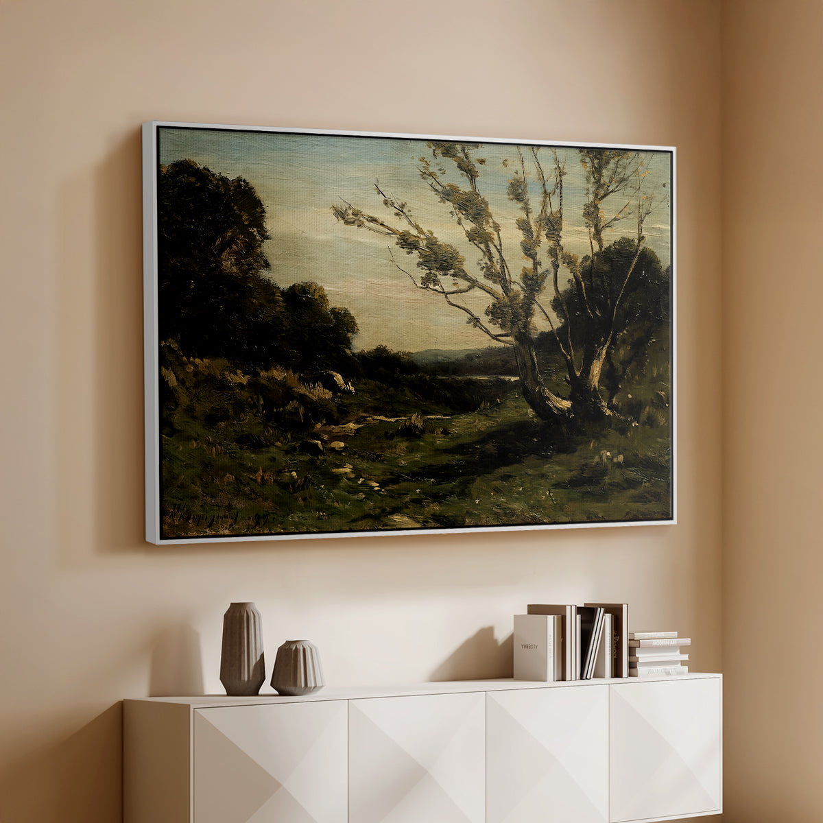 Morning in the Nievre, 1877 - Floater Framed Canvas Print