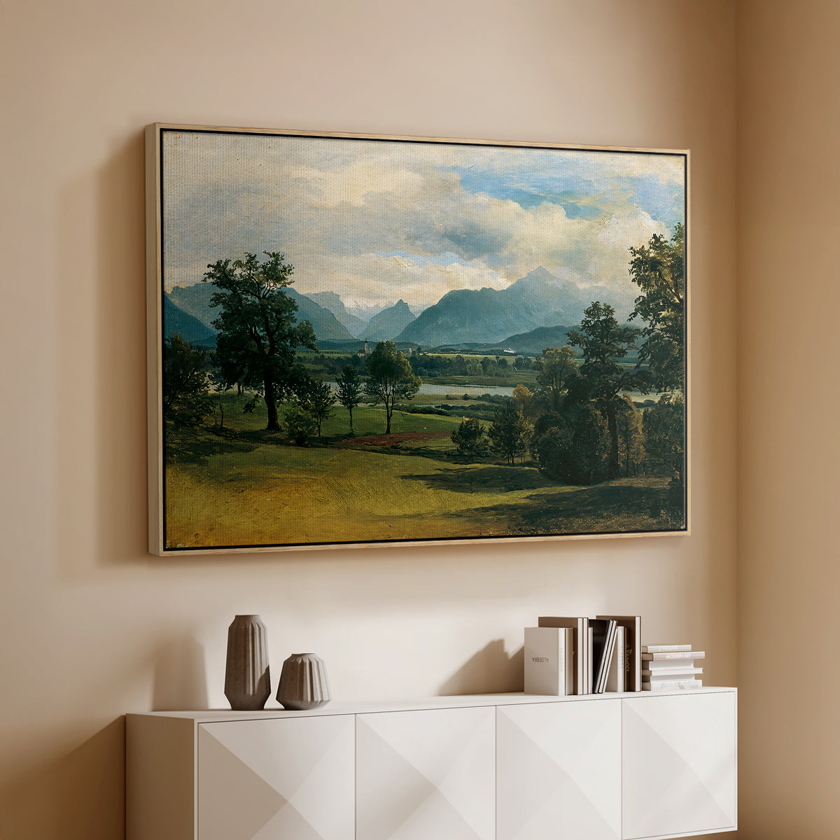 View of Liefering, 1830 - Floater Framed Canvas Print