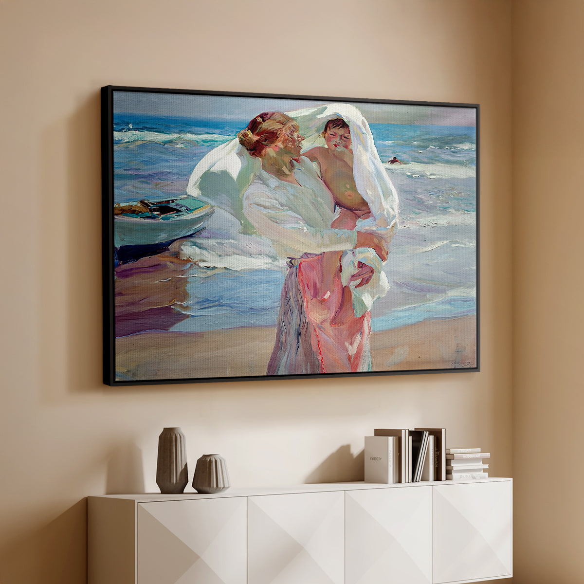 After Bathing, 1915 - Floater Framed Canvas Print
