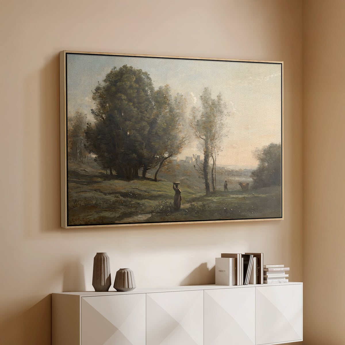 Landscape (Souvenir of les landes), c. 1872 - Floater Framed Canvas Print