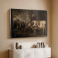 Portraits of Two Extraordinary Oxen, Property of the Earl of Powis, 1814 - Floater Framed Canvas Print