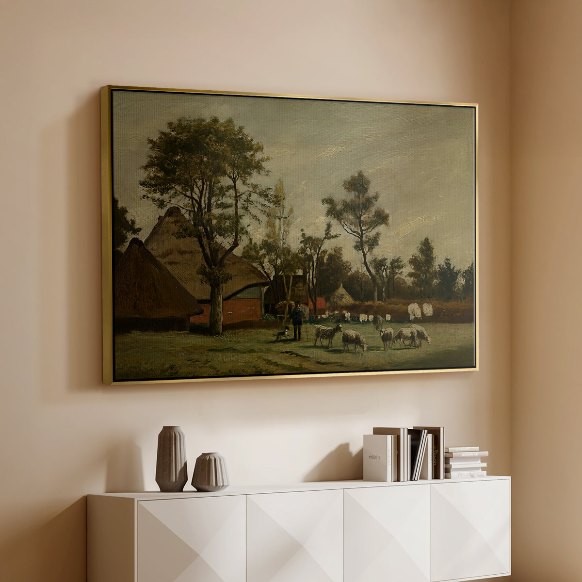 Farmhouse, c. 1865-1875 - Floater Framed Canvas Print