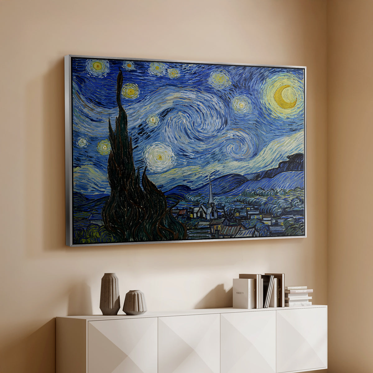 The Starry Night, 1889 - Floater Framed Canvas Print