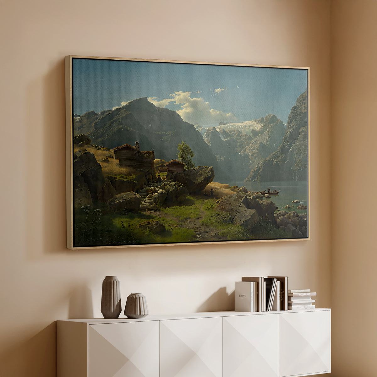 Balestrand, 1848 - Floater Framed Canvas Print