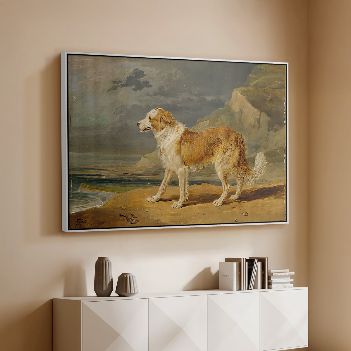 Rough-Coated Collie, 1809 - Floater Framed Canvas Print