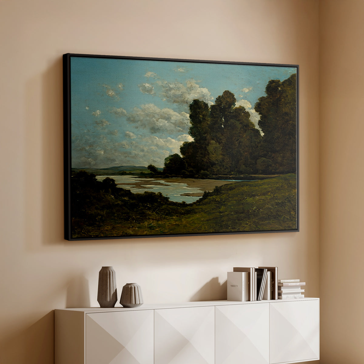 The River Loire at Nevers, 1901 - Floater Framed Canvas Print
