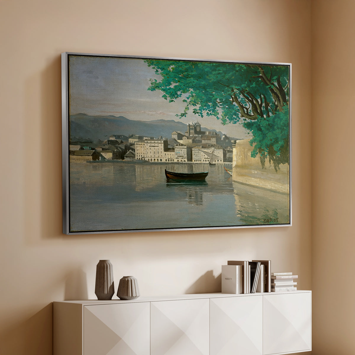Geneva View of Part of the City, c. 1834-1835 - Floater Framed Canvas Print