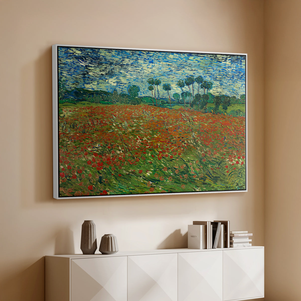 Field with Poppies, 1889 - Floater Framed Canvas Print