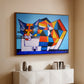 Cassie Thinking about Cubism - Floater Framed Canvas Print
