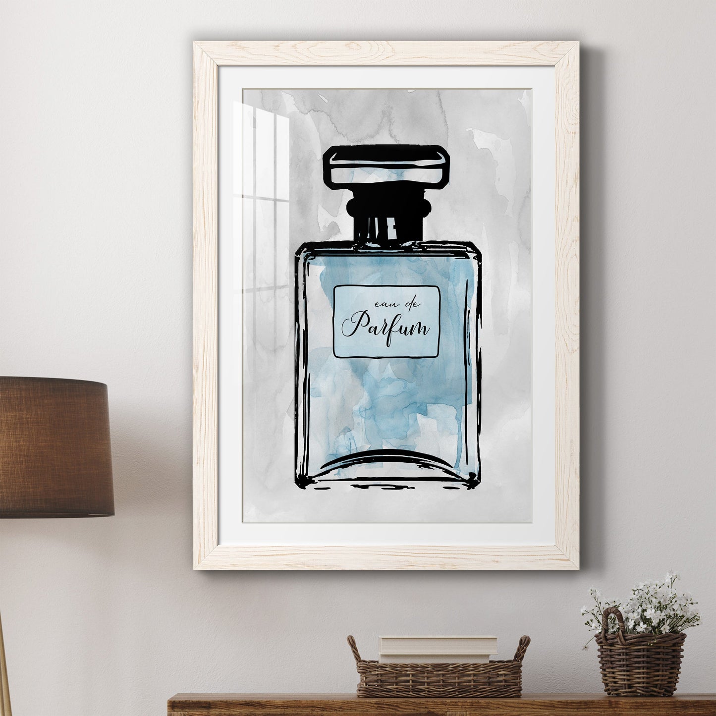 Blue Wash Perfume - Premium Framed Print - Distressed Barnwood Frame - Ready to Hang