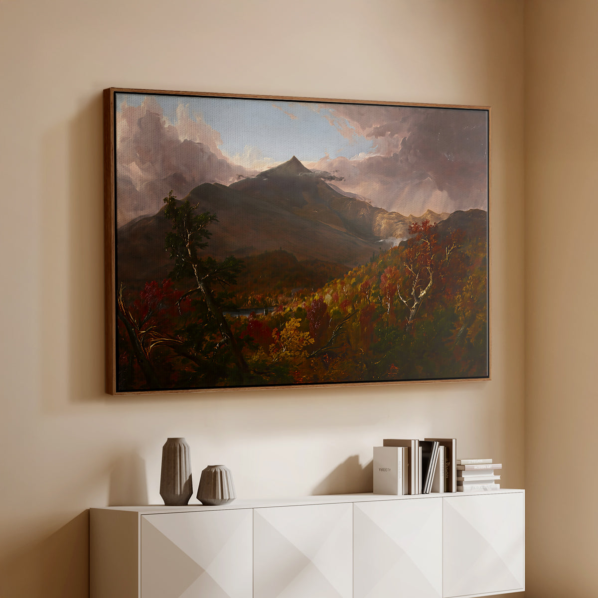 View of Schroon Mountain, Essex County, New York, After a Storm, 1838 - Floater Framed Canvas Print