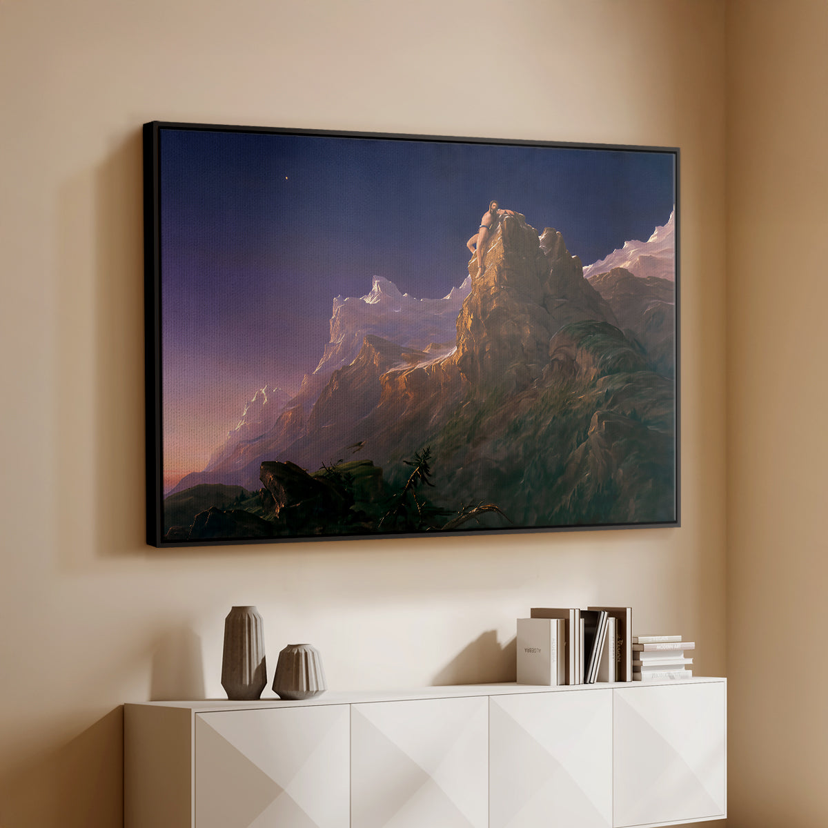 Prometheus Bound, 1847 - Floater Framed Canvas Print