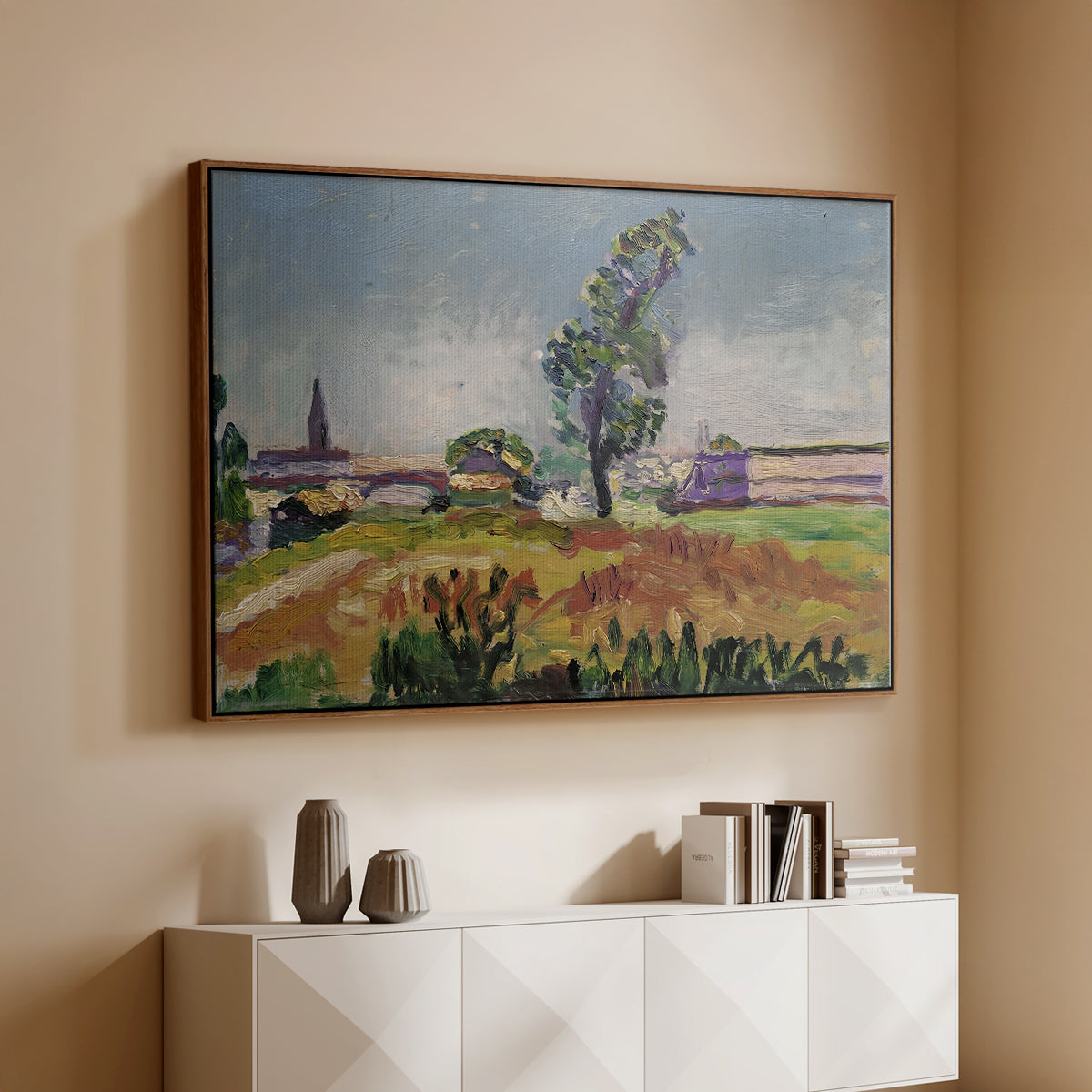 Landscape Around Toulouse, The Bridge of the Young Ladies, 1898 - Floater Framed Canvas Print
