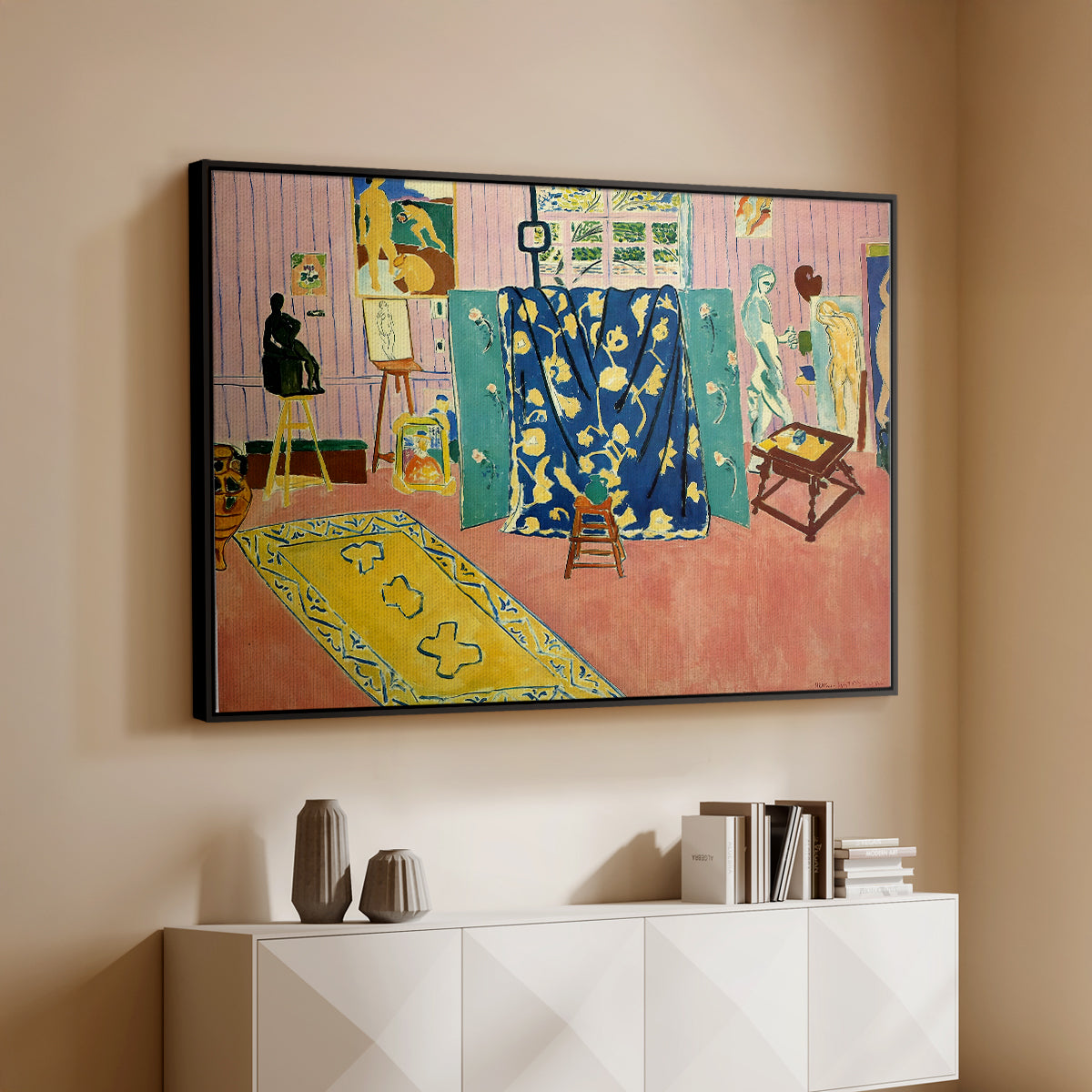 The Pink Studio (L'Atelier Rose), 1911 - Floater Framed Canvas Print