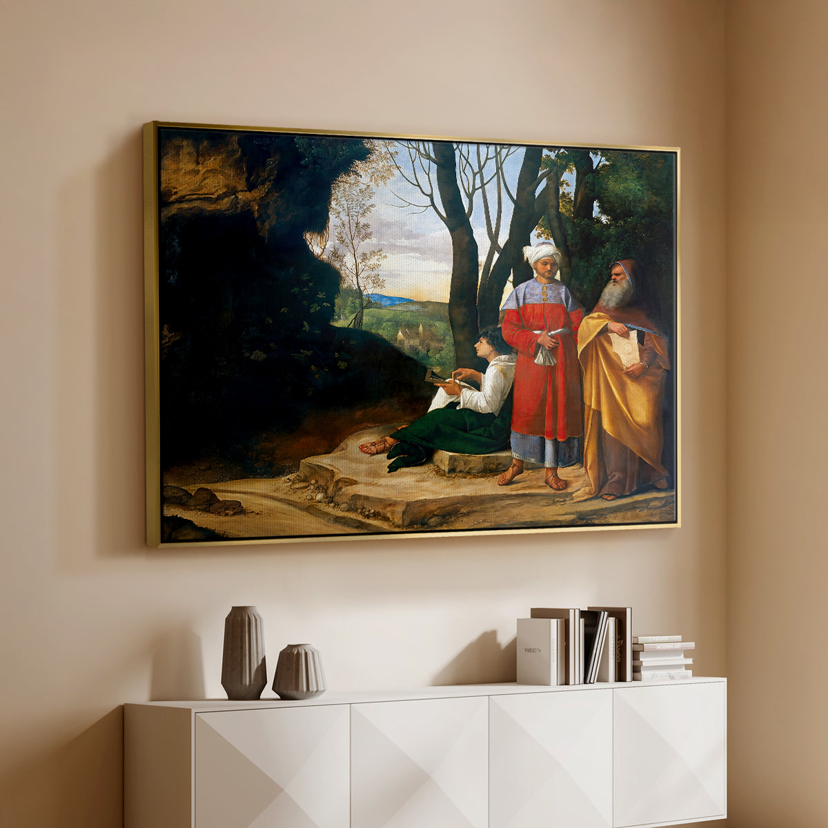 The Three Philosophers, c. 1508-1509 - Floater Framed Canvas Print