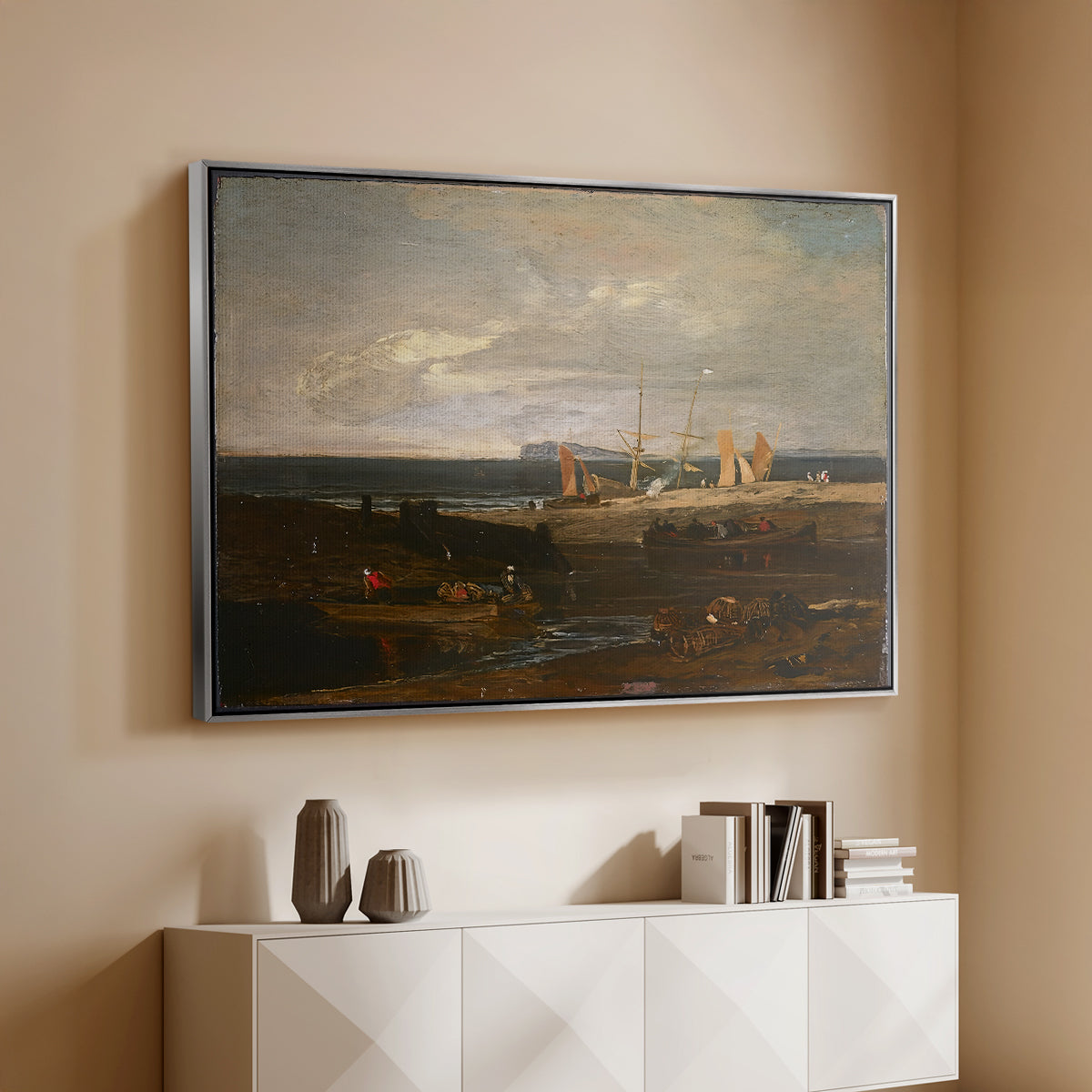A Scene on the English Coast, c. 1798 - Floater Framed Canvas Print
