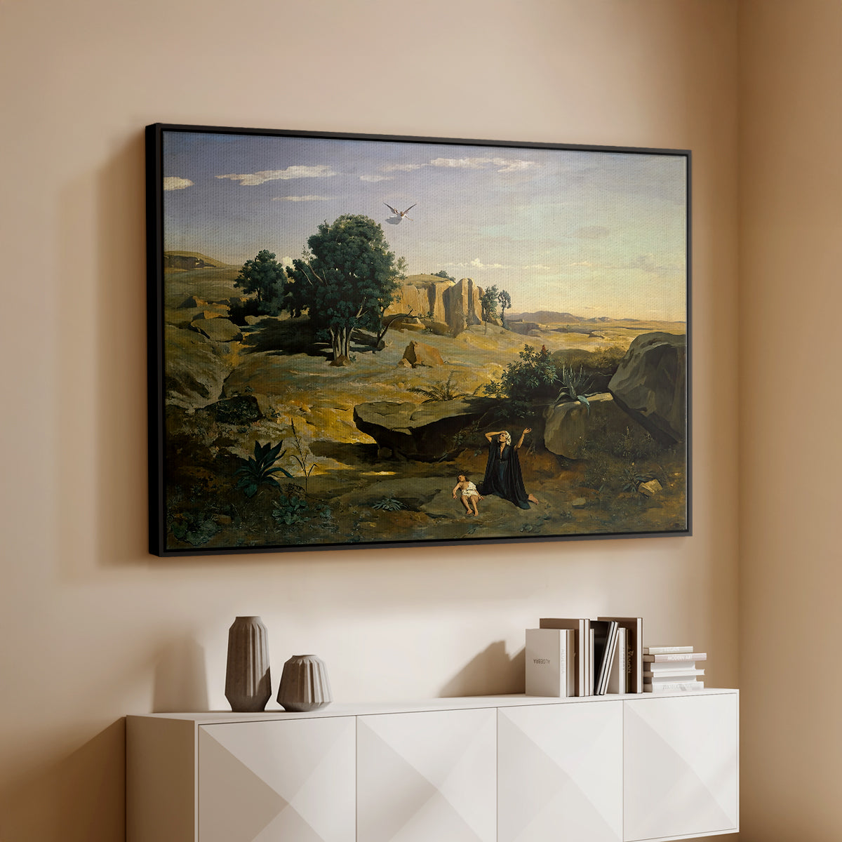 Hagar in the Wilderness, 1835 - Floater Framed Canvas Print