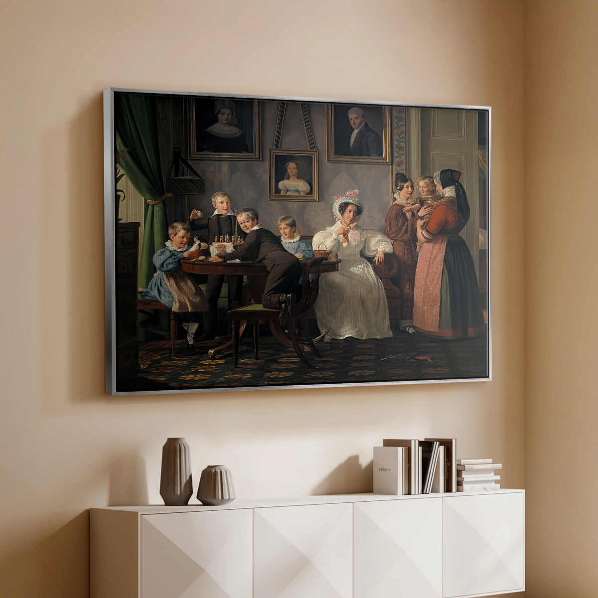 The Waagepetersen Family, 1836 - Floater Framed Canvas Print