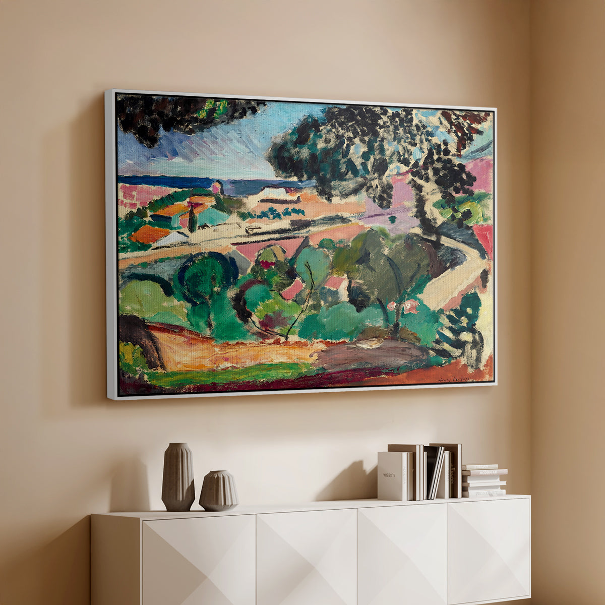 Landscape at Collioure, 1907 - Floater Framed Canvas Print
