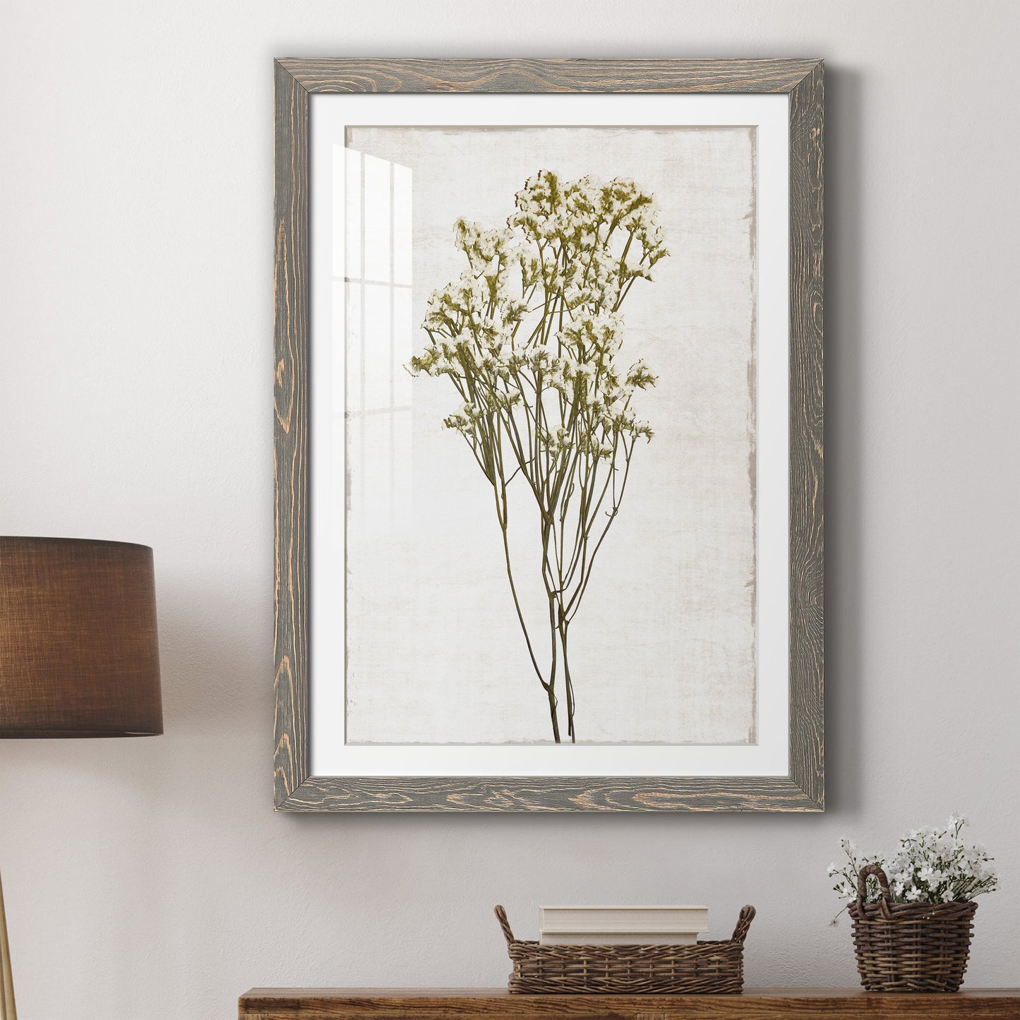 Farmhouse Pressed Flower II - Barnwood Framed Art Print