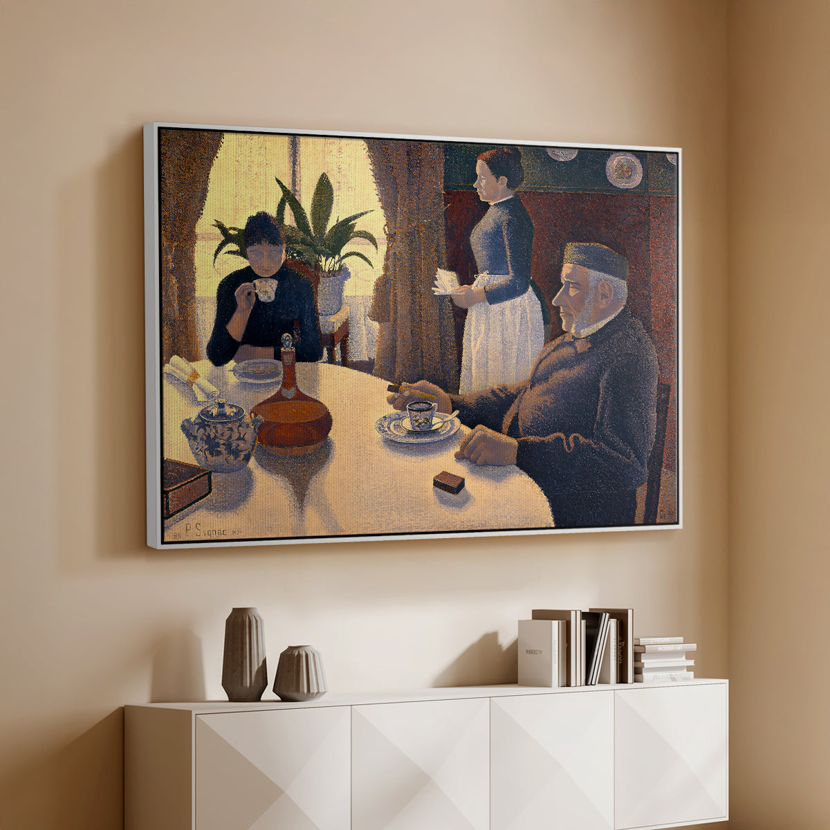The Dining Room (Breakfast), 1886-1887 - Floater Framed Canvas Print