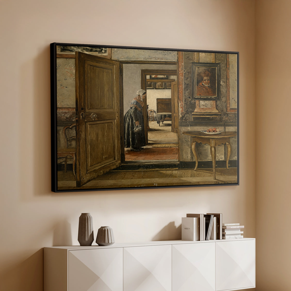 Interior of the Terninck Institution in Antwerp, 1884 - Floater Framed Canvas Print