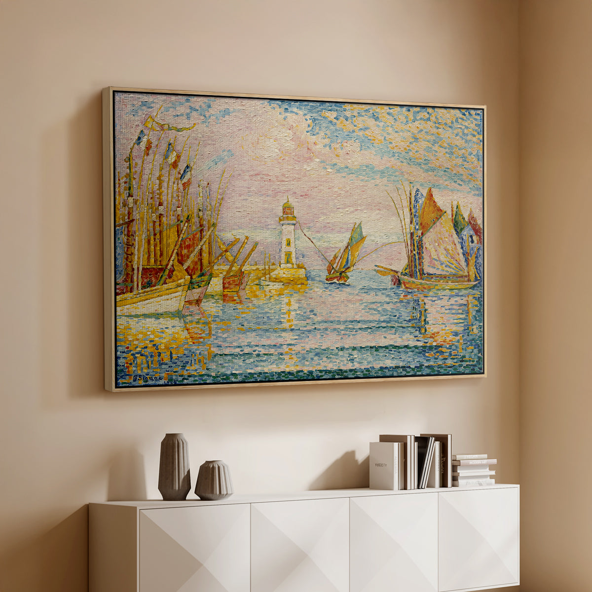 The Lighthouse at Groix, 1925 - Floater Framed Canvas Print